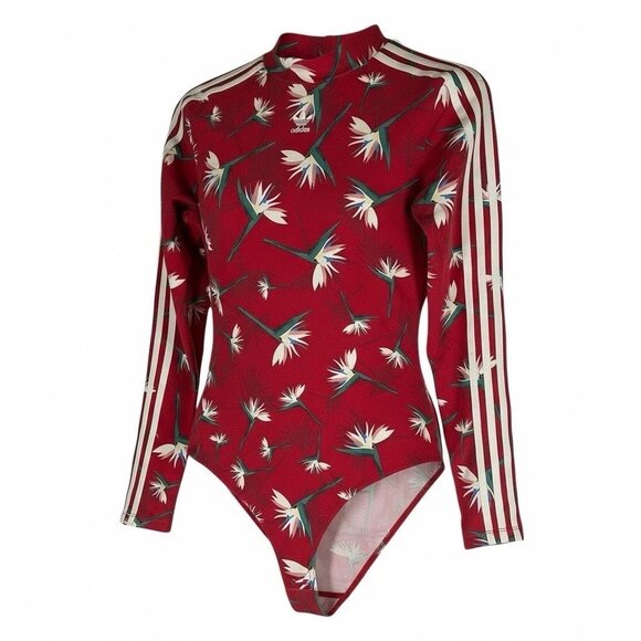 adidas Tops - Adidas x Thebe Magugu South African red Bird of Paradise bodysuit Floral XL New
